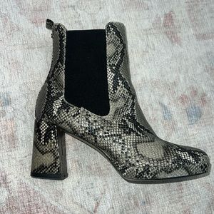 French Connection snake skin booties
